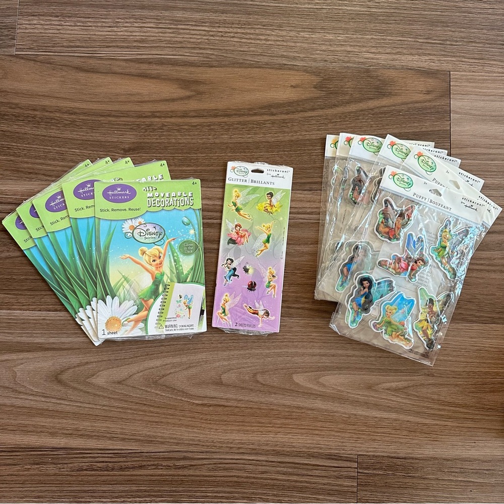 New Disney Fairies Tinkerbell Hallmark Sticker lot (12)